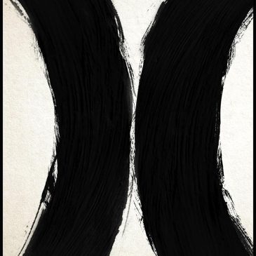 Abstracte zwart wit wall art