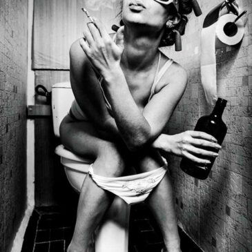 Zwart wit walldecor sexy vrouw