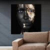 Artistiek portret Noir Gold op plexiglas