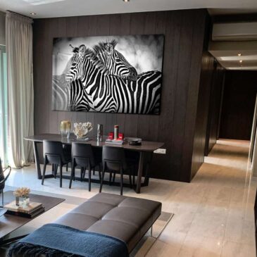 Elegante Fotokunstwerke von Zebras in Afrika