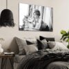 Black and white wall art decor of a beautiful woman