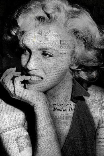 Portrait en noir et blanc de Marilyn Monroe