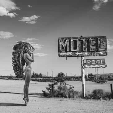 Black and white art of a beautiful American woman