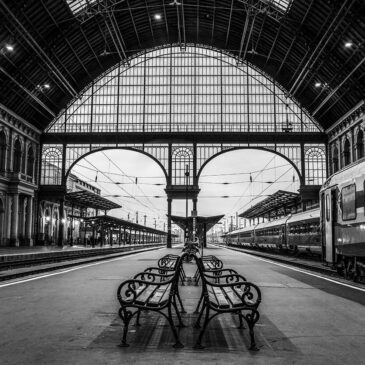 Black and white wall art of Budapest