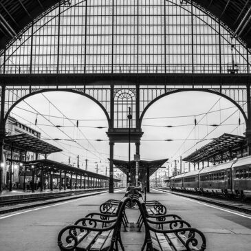 Black and white wall art of Budapest