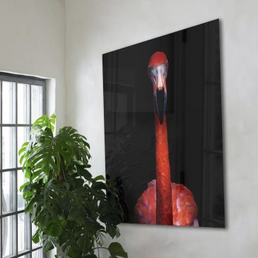 Atmosphärisches Gemälde eines Flamingos