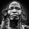 Afrikaans zwart wit tribal portret