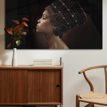 Plexiglass artwork of an African woman