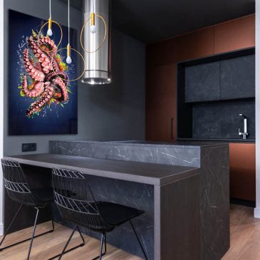 Decoración de pared de un pulpo