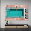Wall art van een zwembad
