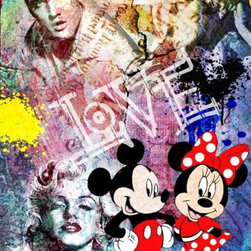 Colorful photo artwork in pop art style