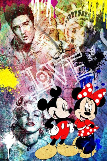 Œuvre photographique colorée dans le style pop art