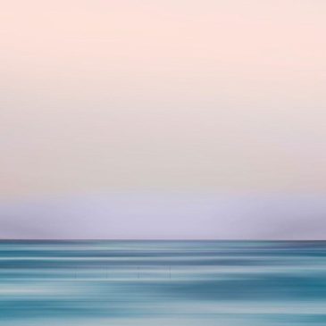 Abstract seascape in blue and pink tones