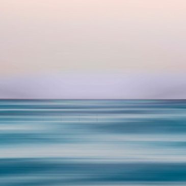 Abstract seascape in blue and pink tones
