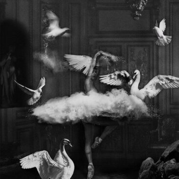 Uniek artistiek zwart wit artwork van een ballerina