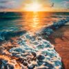 Sunset seascape wall art