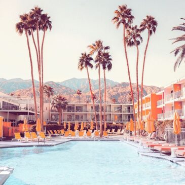 Wall art of Retro Swimming pool