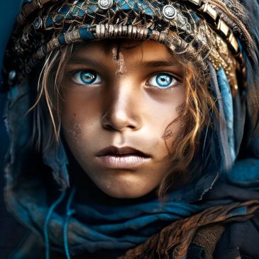 Portrait photographique d'un garçon persan