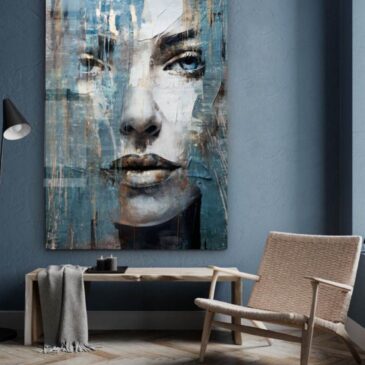Artistically painted portrait