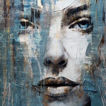 Artistically painted portrait