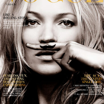 Obras de arte de la portada de moda con Kate Moss