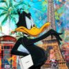 Artwork of fashion cover with Daffy Duck