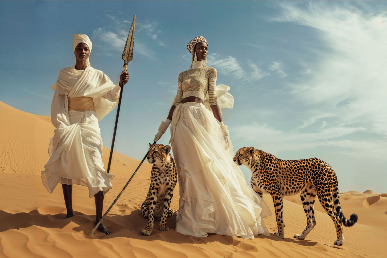 Guépard d&#39;art en plexiglas et culture africaine