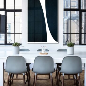 Stijlvol zwart wit abstract fotokunstwerk