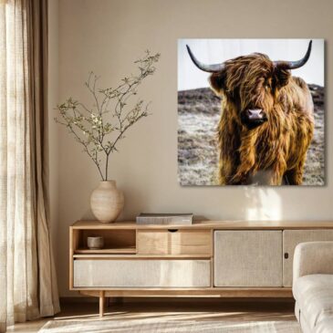 Unieke wall art van een koe