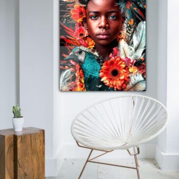 Colorful portrait of an African boy