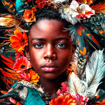 Colorful portrait of a tropical boy