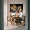 Wandbild mit Löwenfamilie