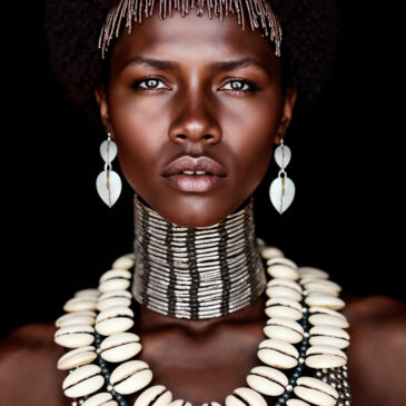 Photographie artistique d'une femme d'une tribu africaine