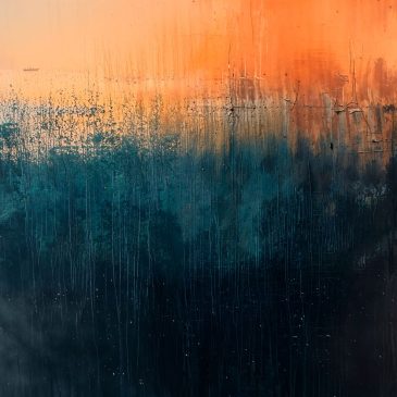 Abstrakte Kollektion VII – Abstrakte Wandkunst in warmen Orange- und tiefen Blautönen