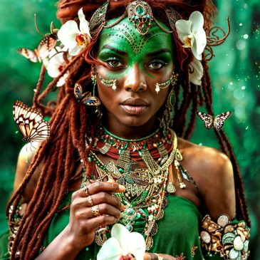 Groene wanddecoratie in diepe smaragd tinten met serene uitstraling