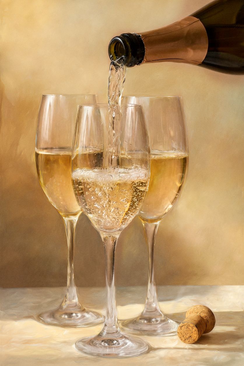 Stillleben Champagner