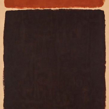 Ember Ash abstract japandi schilderij met warme bruin en roest tinten minimalistische wanddecoratie