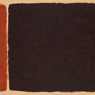 Ember Ash abstract japandi schilderij met warme bruin en roest tinten minimalistische wanddecoratie