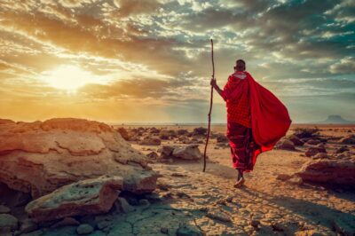 Foto de paisaje africano con Masai Stamid