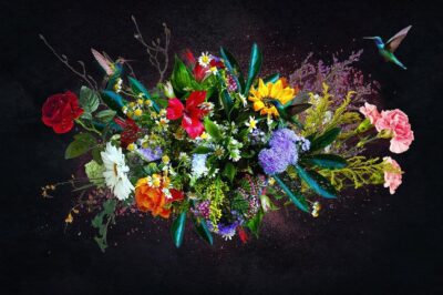 Plexiglass artwork flowers