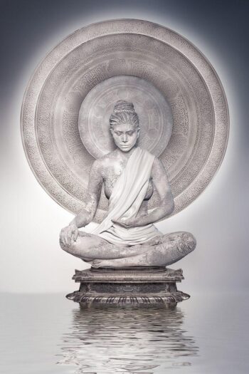 Decoración de la pared de la estatua de Buda