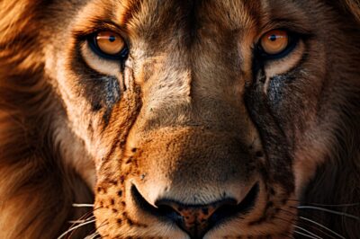 Art photo of tough males lion