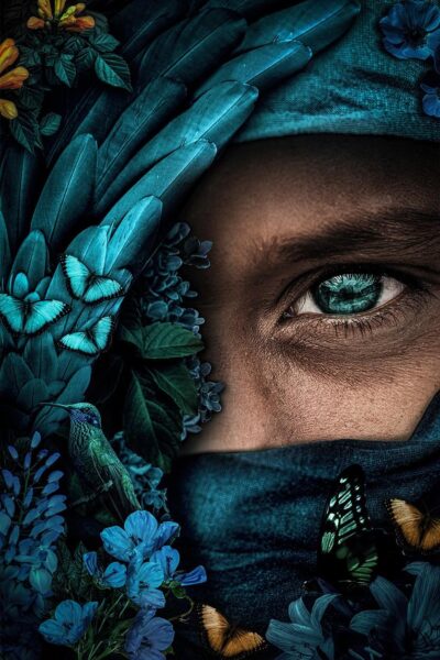 Portrait art of mysterious face