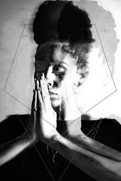 Décoration murale artistique du portrait noir et blanc