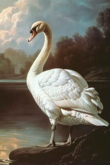 Cuadro bodegón de un cisne.