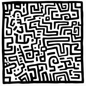 Luxe abstract zwart wit kunstwerk