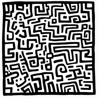 Luxe abstract zwart wit kunstwerk
