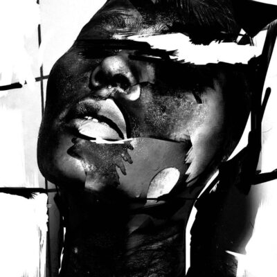 Artistic black and white portrait