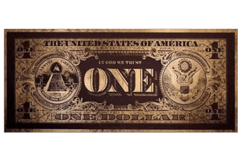 Fotokunstwerk van one dollar bill