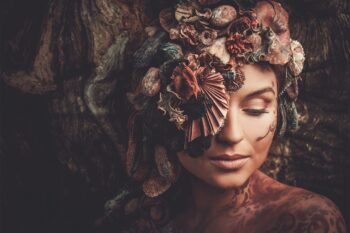 Portrait artistique d&#39;une belle femme